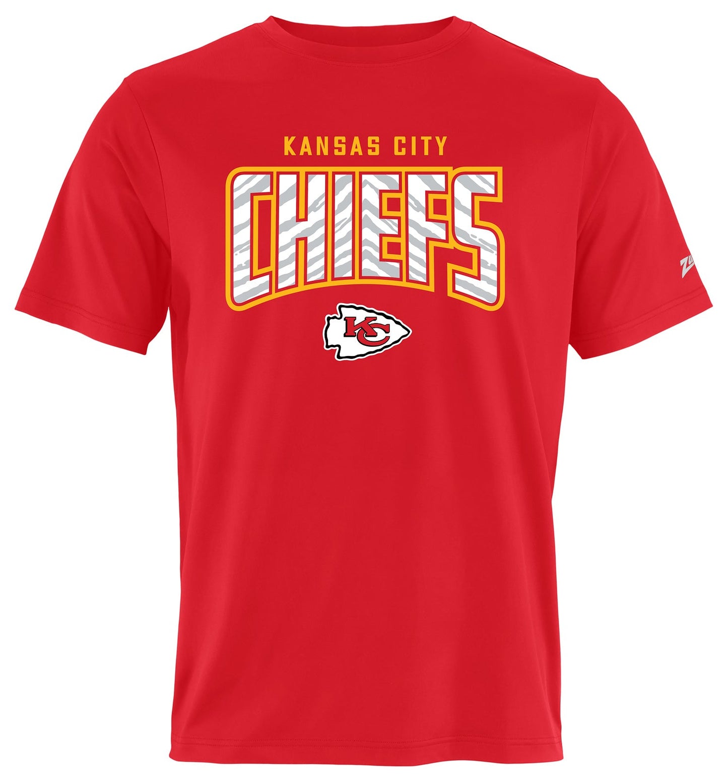 Zubaz NFL Men's Hail Mary Primary Team Color Short Sleeve T-Shirt, Kansas City Chiefs
