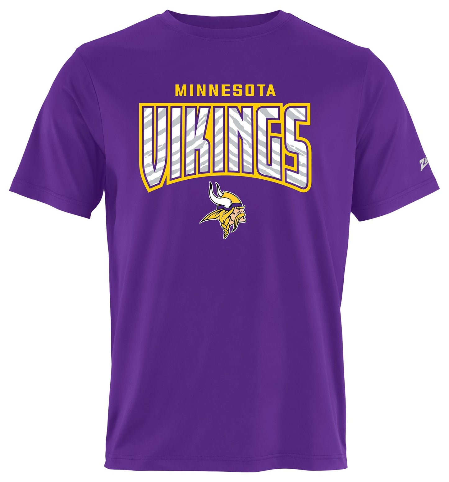 Zubaz NFL Men's Hail Mary Primary Team Color Short Sleeve T-Shirt, Minnesota Vikings