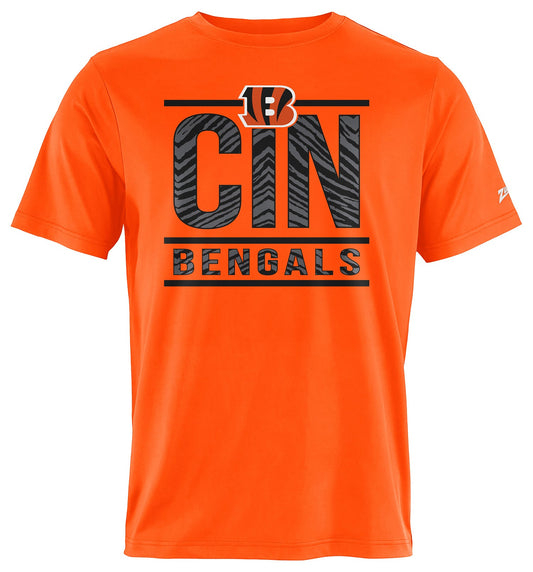 Zubaz NFL Men's Goal Line Alternate Color Short Sleeve T-Shirt, Cincinnati Bengals