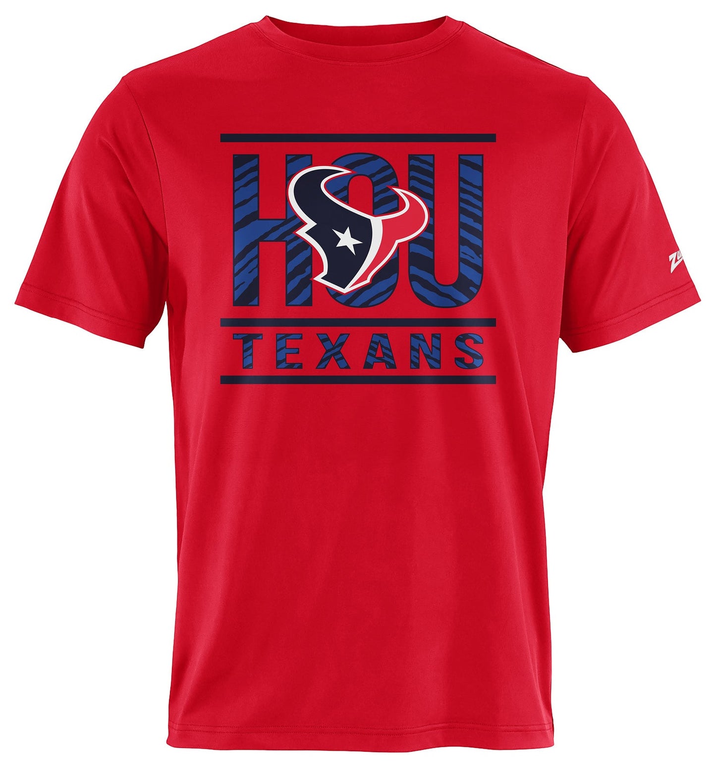 Zubaz NFL Men's Goal Line Alternate Color Short Sleeve T-Shirt, Houston Texans