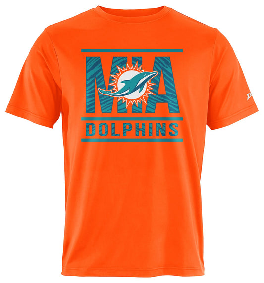 Zubaz NFL Men's Goal Line Alternate Color Short Sleeve T-Shirt, Miami Dolphins