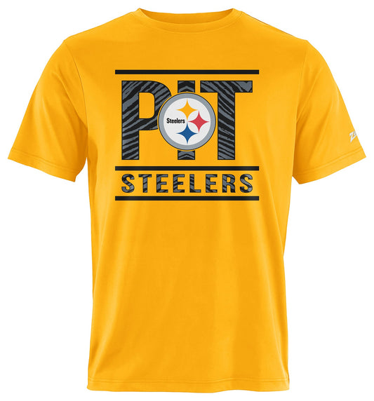 Zubaz NFL Men's Goal Line Alternate Color Short Sleeve T-Shirt, Pittsburgh Steelers