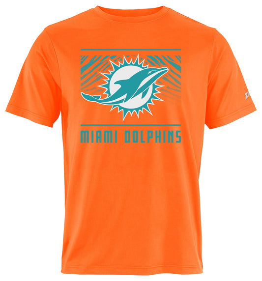 Zubaz NFL Men's Tunnel Alternate Color Short Sleeve T-Shirt, Miami Dolphins
