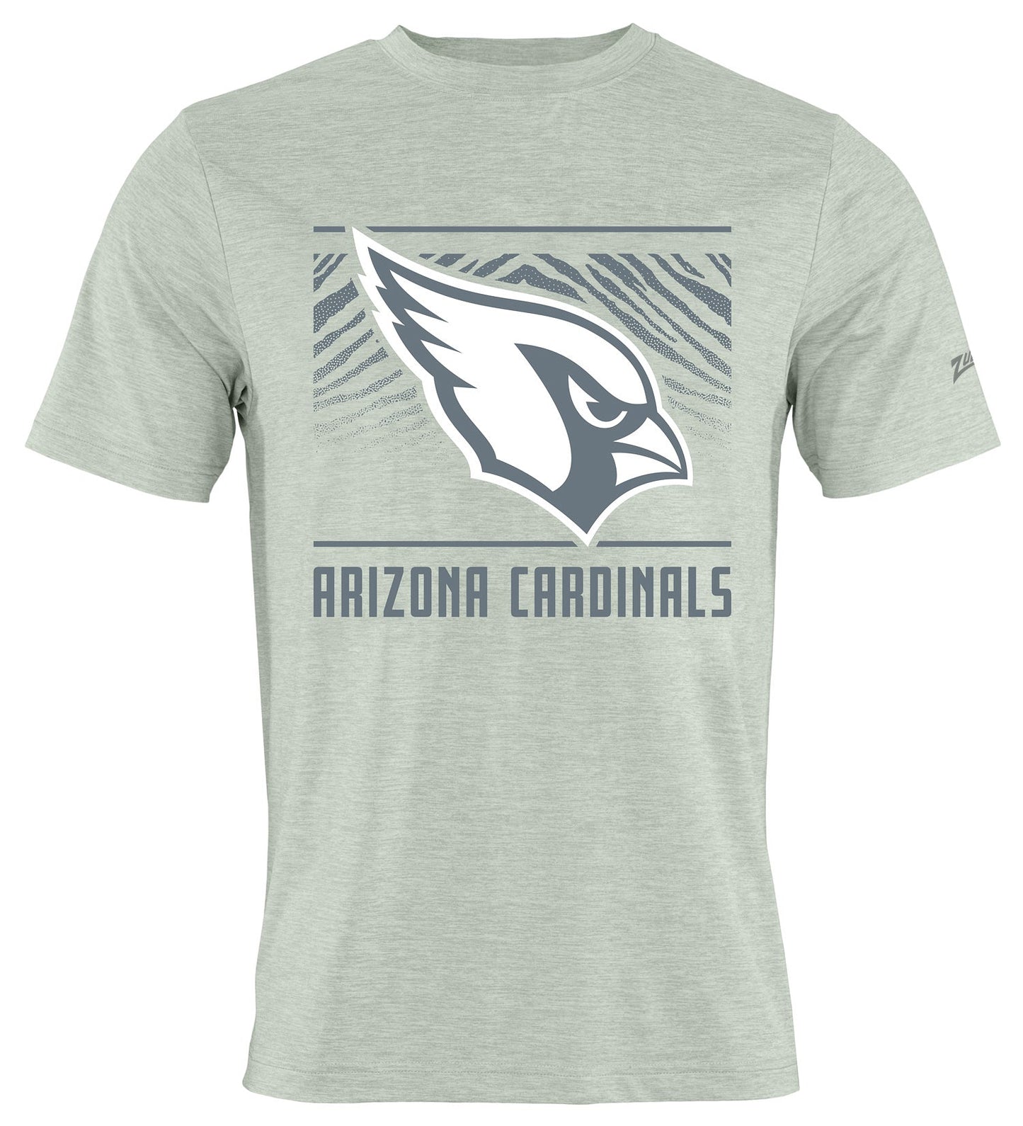Zubaz NFL Men's Tunnel Heather Gray Short Sleeve T-Shirt, Arizona Cardinals