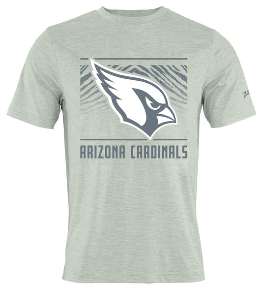 Zubaz NFL Men's Tunnel Heather Gray Short Sleeve T-Shirt, Arizona Cardinals