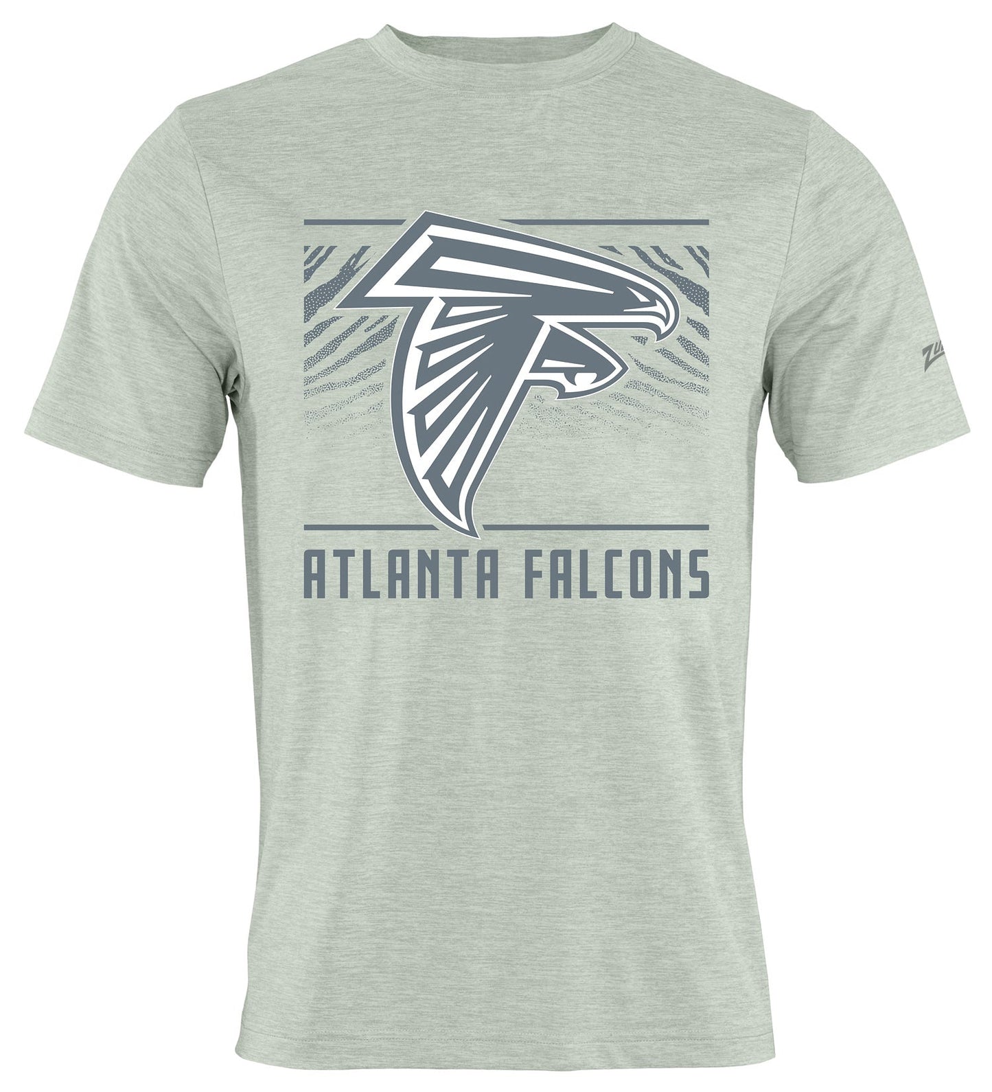 Zubaz NFL Men's Tunnel Heather Gray Short Sleeve T-Shirt, Atlanta Falcons