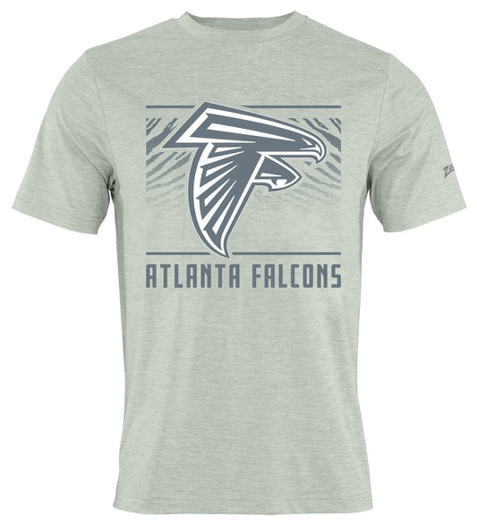Zubaz NFL Men's Tunnel Heather Gray Short Sleeve T-Shirt, Atlanta Falcons