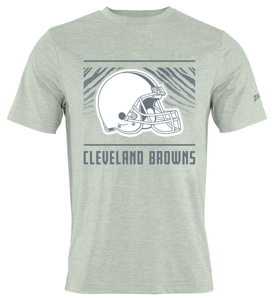 Zubaz NFL Men's Tunnel Heather Gray Short Sleeve T-Shirt, Cleveland Browns