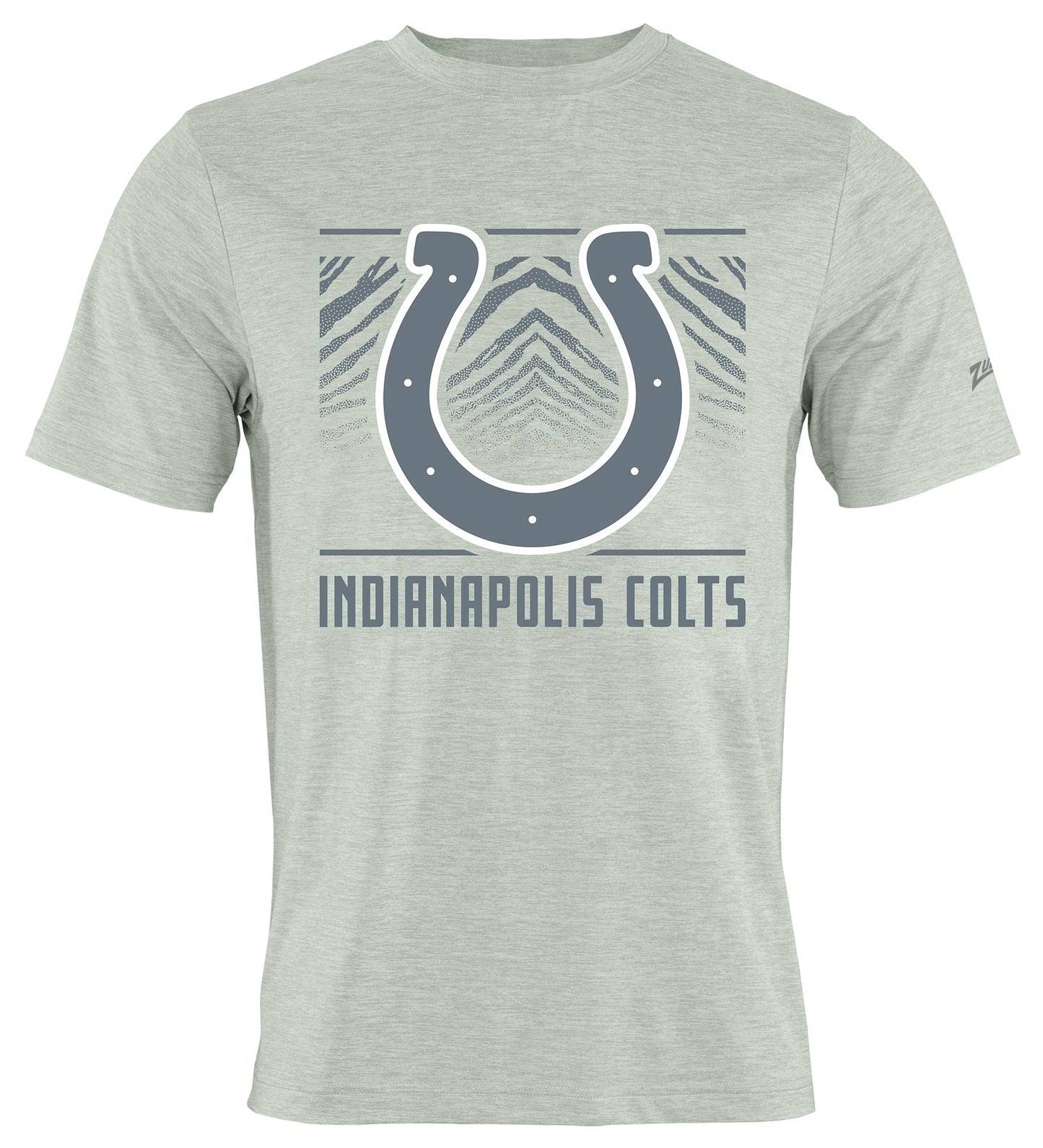 Zubaz NFL Men's Tunnel Heather Gray Short Sleeve T-Shirt, Indianapolis Colts