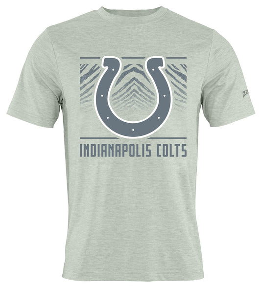 Zubaz NFL Men's Tunnel Heather Gray Short Sleeve T-Shirt, Indianapolis Colts