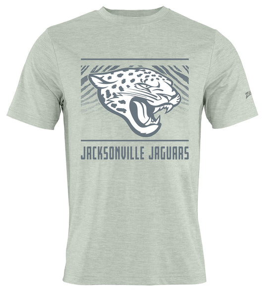 Zubaz NFL Men's Tunnel Heather Gray Short Sleeve T-Shirt, Jacksonville Jaguars