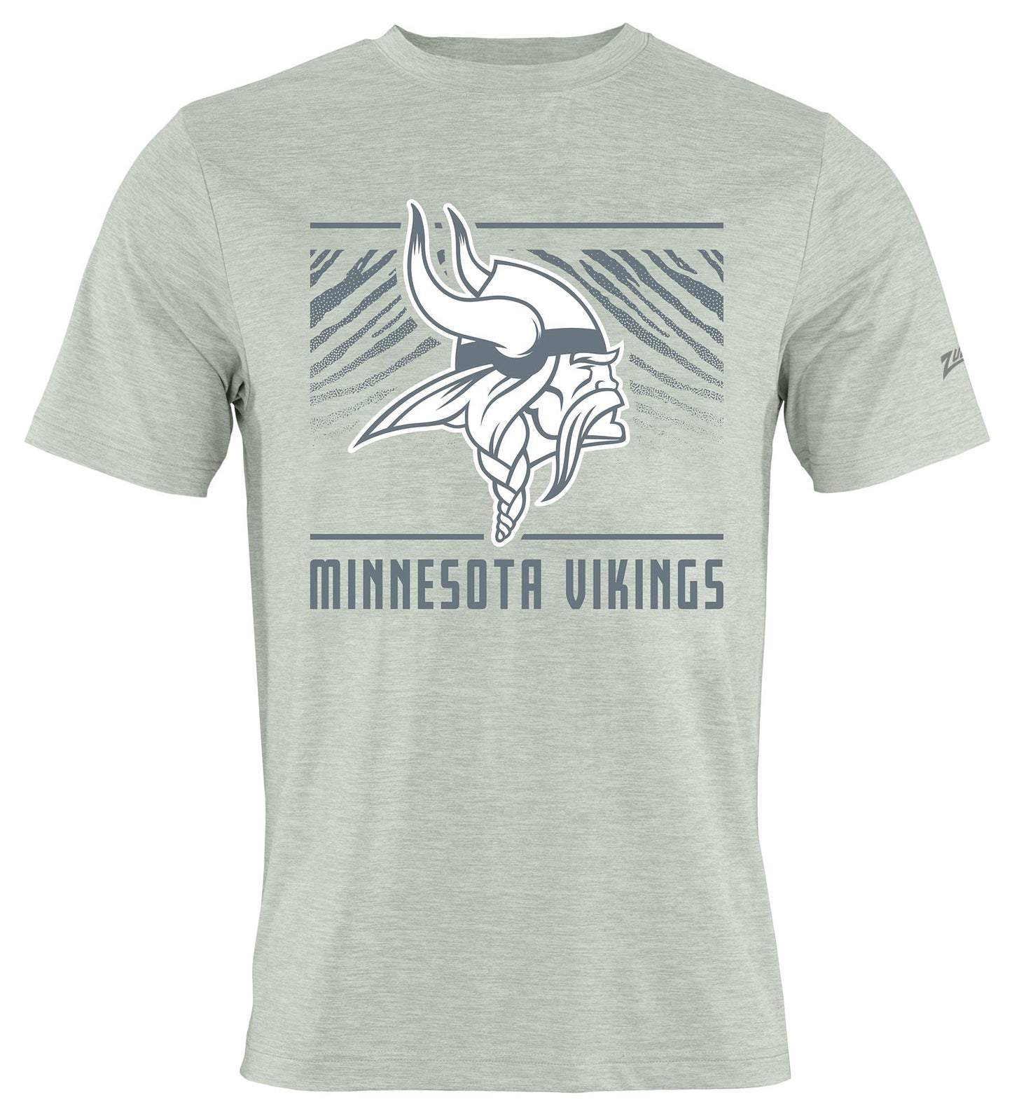 Zubaz NFL Men's Tunnel Heather Gray Short Sleeve T-Shirt, Minnesota Vikings