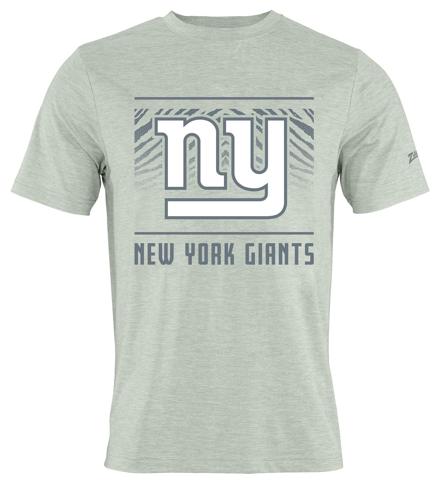 Zubaz NFL Men's Tunnel Heather Gray Short Sleeve T-Shirt, New York Giants