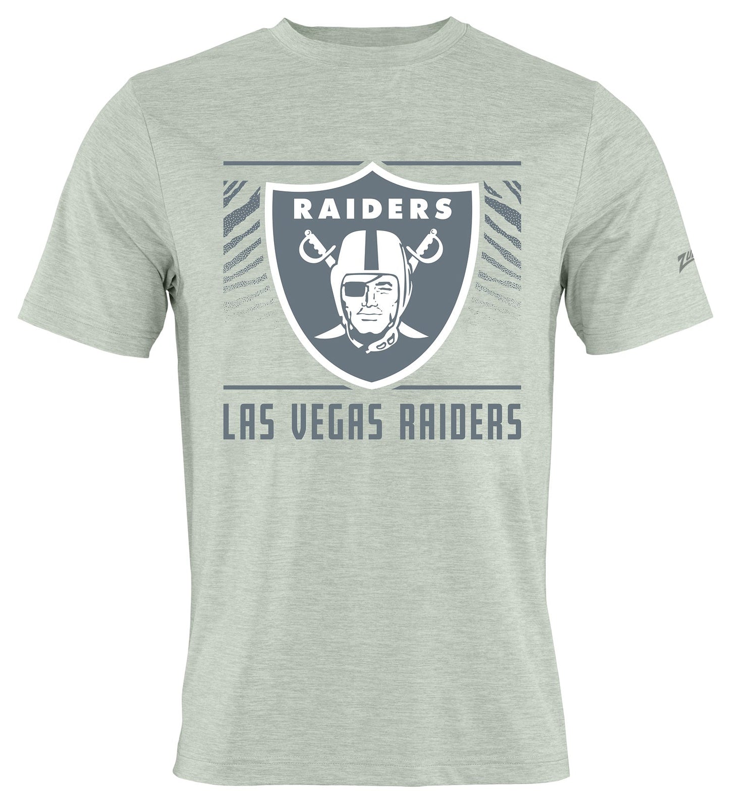 Zubaz NFL Men's Tunnel Heather Gray Short Sleeve T-Shirt, Las Vegas Raiders