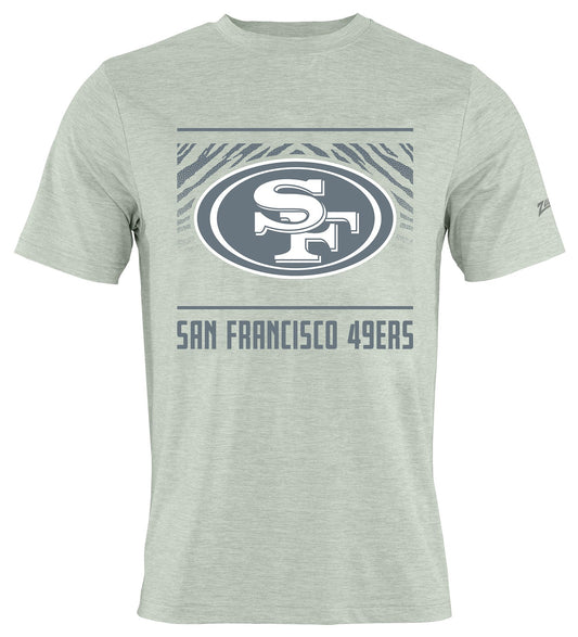 Zubaz NFL Men's Tunnel Heather Gray Short Sleeve T-Shirt, San Francisco 49ers