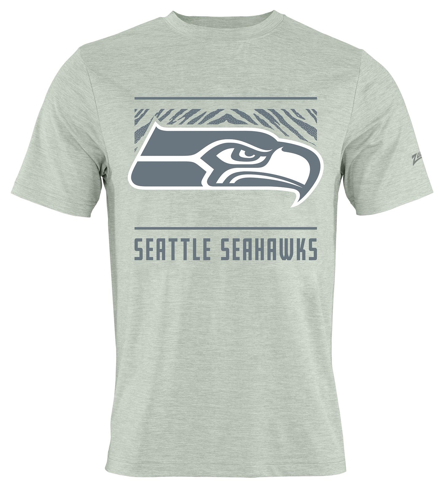 Zubaz NFL Men's Tunnel Heather Gray Short Sleeve T-Shirt, Seattle Seahawks
