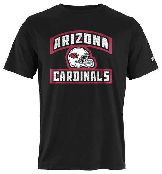 Zubaz NFL Men's Helmet Outline Black Short Sleeve T-Shirt, Arizona Cardinals