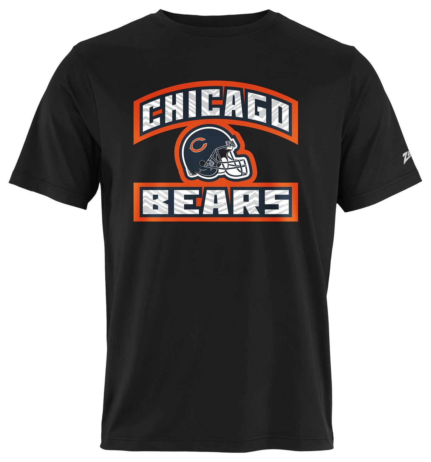 Zubaz NFL Men's Helmet Outline Black Short Sleeve T-Shirt, Chicago Bears