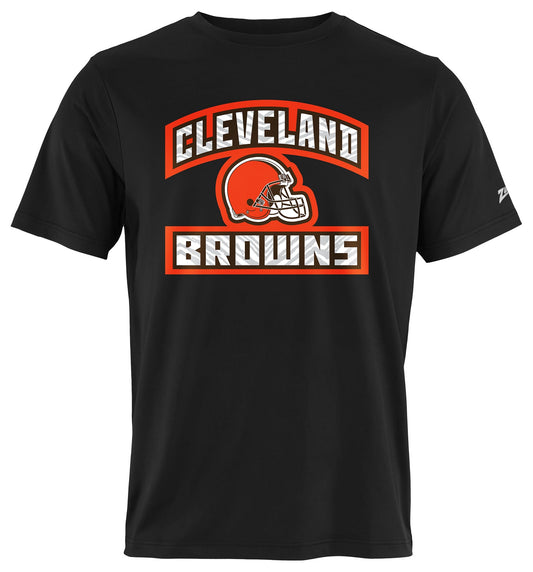 Zubaz NFL Men's Helmet Outline Black Short Sleeve T-Shirt, Cleveland Browns