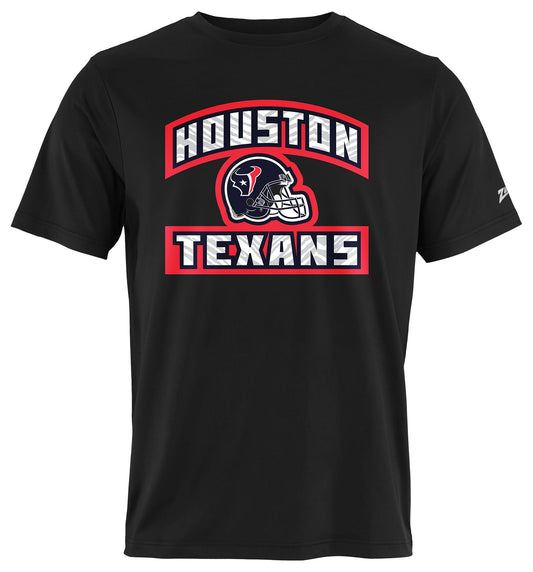 Zubaz NFL Men's Helmet Outline Black Short Sleeve T-Shirt, Houston Texans