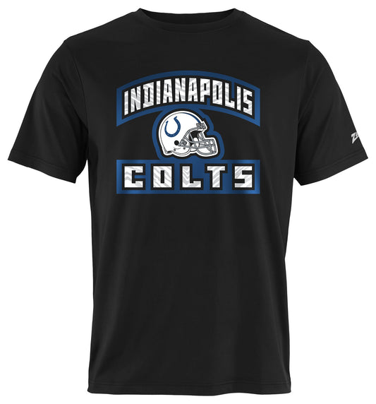 Zubaz NFL Men's Helmet Outline Black Short Sleeve T-Shirt, Indianapolis Colts