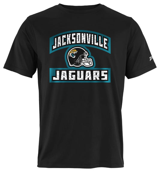 Zubaz NFL Men's Helmet Outline Black Short Sleeve T-Shirt, Jacksonville Jaguars