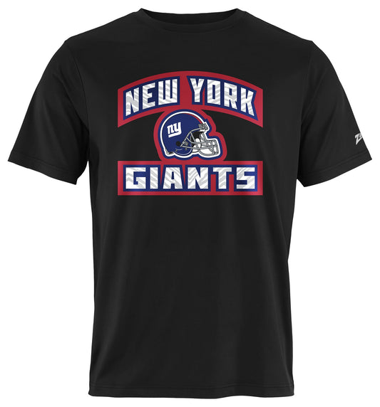 Zubaz NFL Men's Helmet Outline Black Short Sleeve T-Shirt, New York Giants