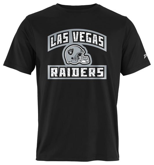 Zubaz NFL Men's Helmet Outline Black Short Sleeve T-Shirt, Las Vegas Raiders