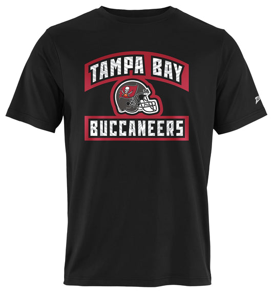 Zubaz NFL Men's Helmet Outline Black Short Sleeve T-Shirt, Tampa Bay Buccaneers