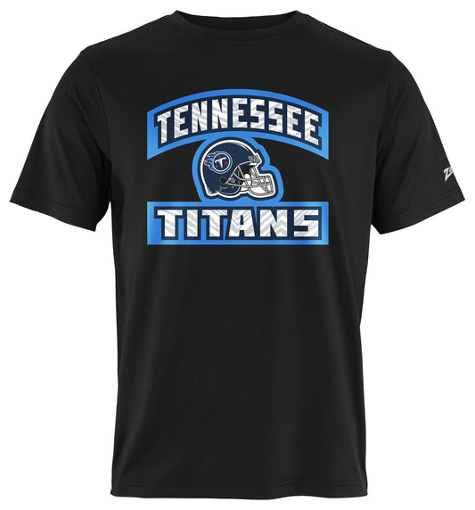 Zubaz NFL Men's Helmet Outline Black Short Sleeve T-Shirt, Tennessee Titans