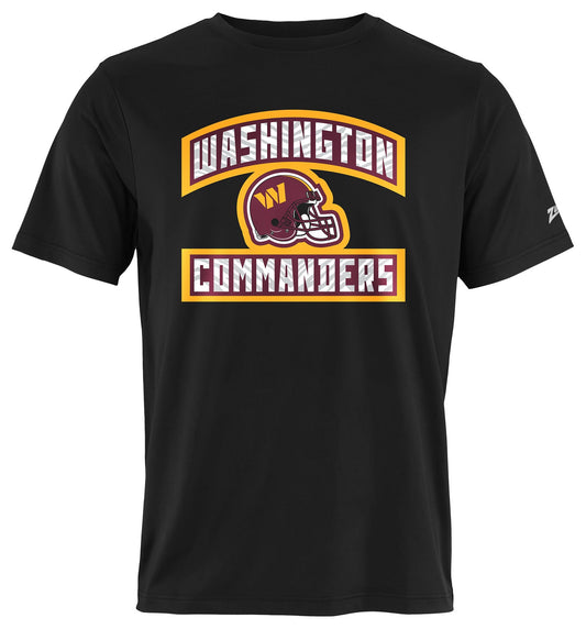 Zubaz NFL Men's Helmet Outline Black Short Sleeve T-Shirt, Washington Commanders