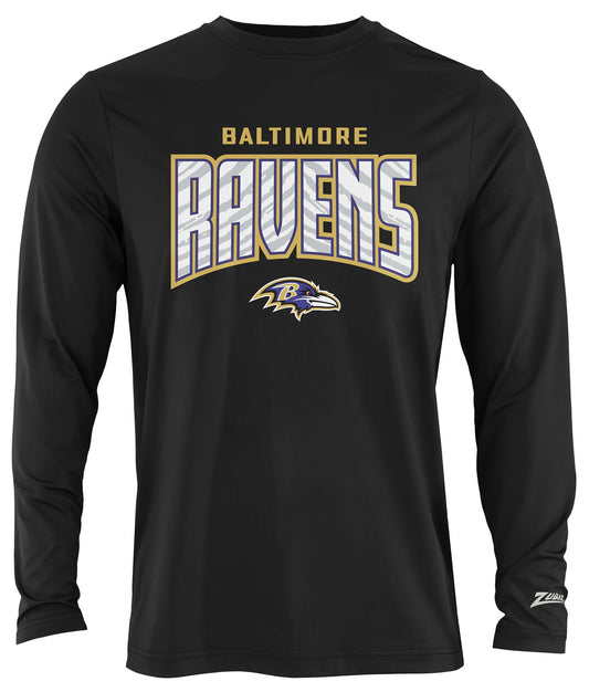 Zubaz NFL Men's Hail Mary Alternate Color Long Sleeve T-Shirt, Baltimore Ravens