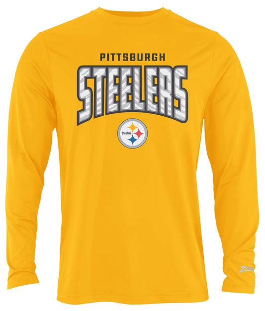 Zubaz NFL Men's Hail Mary Alternate Color Long Sleeve T-Shirt, Pittsburgh Steelers