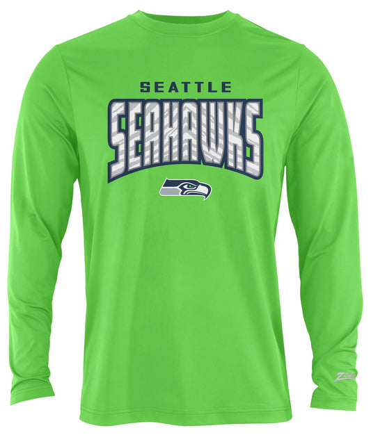 Zubaz NFL Men's Hail Mary Alternate Color Long Sleeve T-Shirt, Seattle Seahawks