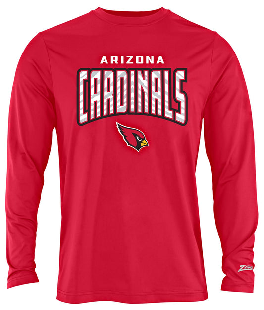 Zubaz NFL Men's Hail Mary Team Color Long Sleeve T-Shirt, Arizona Cardinals