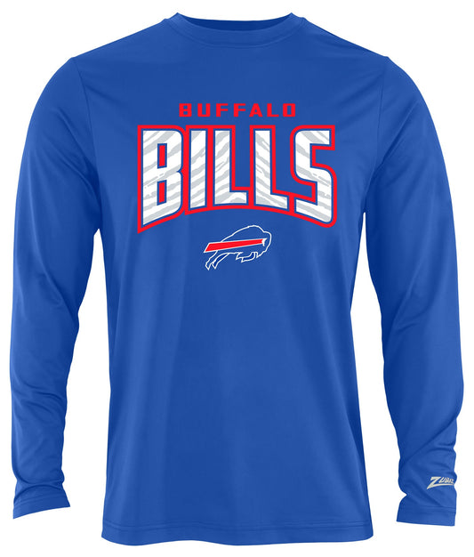 Zubaz NFL Men's Hail Mary Team Color Long Sleeve T-Shirt, Buffalo Bills
