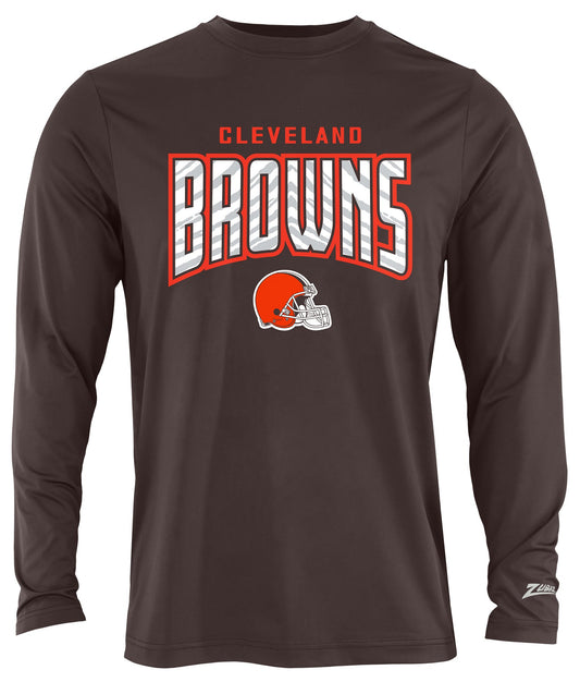 Zubaz NFL Men's Hail Mary Team Color Long Sleeve T-Shirt, Cleveland Browns