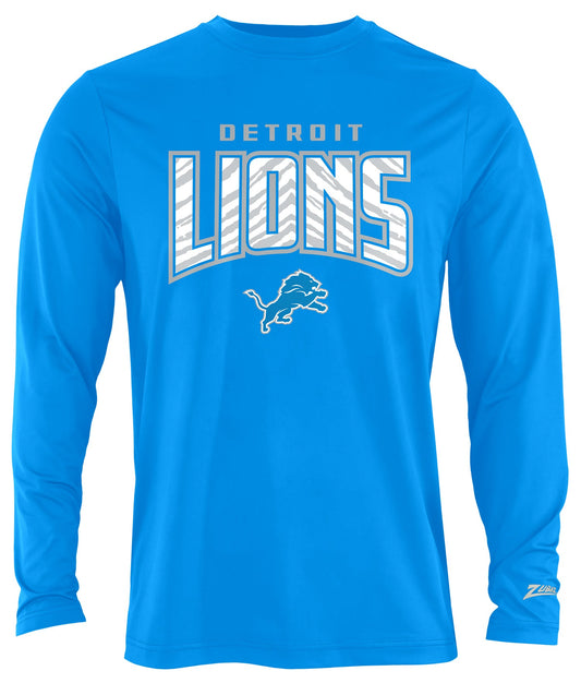 Zubaz NFL Men's Hail Mary Team Color Long Sleeve T-Shirt, Detroit Lions