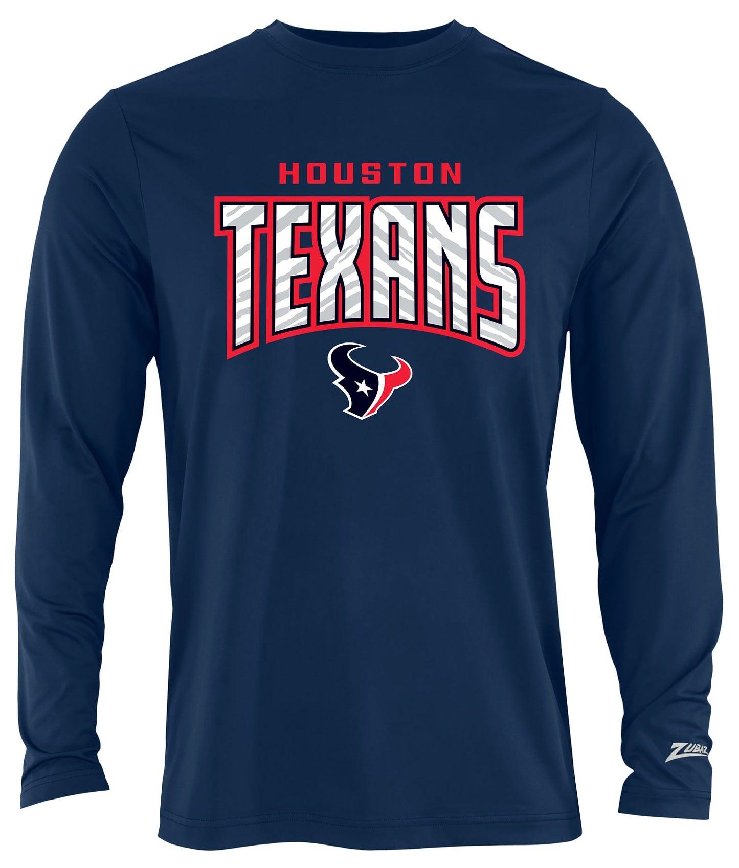 Zubaz NFL Men's Hail Mary Team Color Long Sleeve T-Shirt, Houston Texans