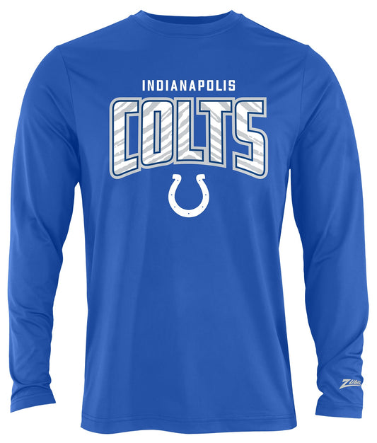 Zubaz NFL Men's Hail Mary Team Color Long Sleeve T-Shirt, Indianapolis Colts