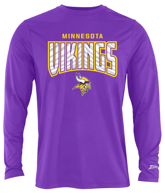 Zubaz NFL Men's Hail Mary Team Color Long Sleeve T-Shirt, Minnesota Vikings