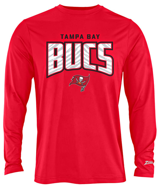 Zubaz NFL Men's Hail Mary Team Color Long Sleeve T-Shirt, Tampa Bay Buccaneers