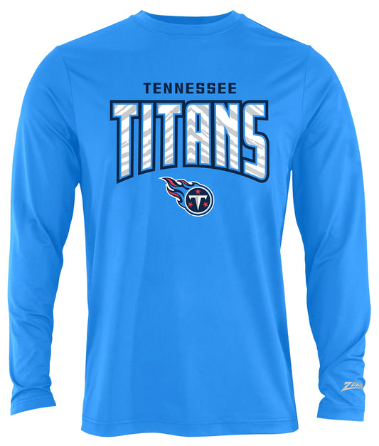 Zubaz NFL Men's Hail Mary Team Color Long Sleeve T-Shirt, Tennessee Titans