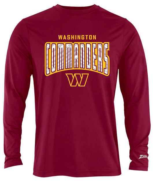 Zubaz NFL Men's Hail Mary Team Color Long Sleeve T-Shirt, Washington Commanders