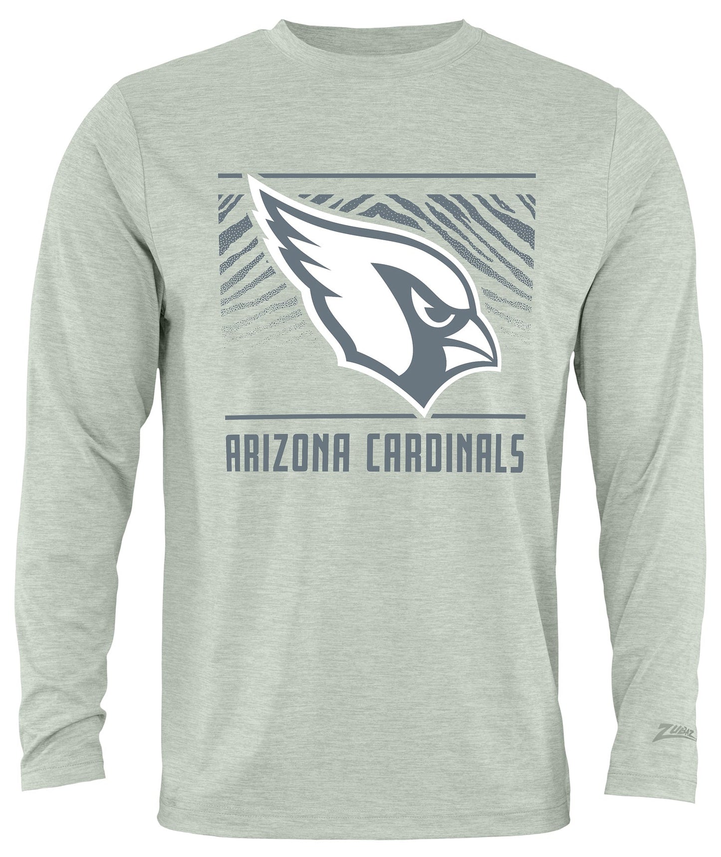 Zubaz NFL Men's Heather Gray Tunnel Tonal Long Sleeve T-Shirt, Arizona Cardinals