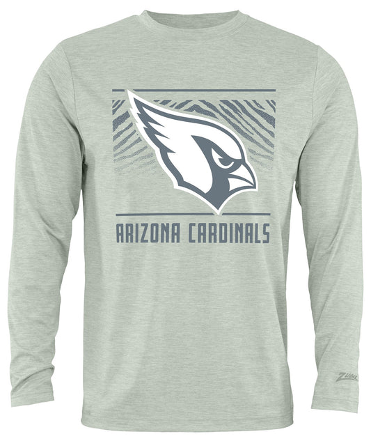 Zubaz NFL Men's Heather Gray Tunnel Tonal Long Sleeve T-Shirt, Arizona Cardinals