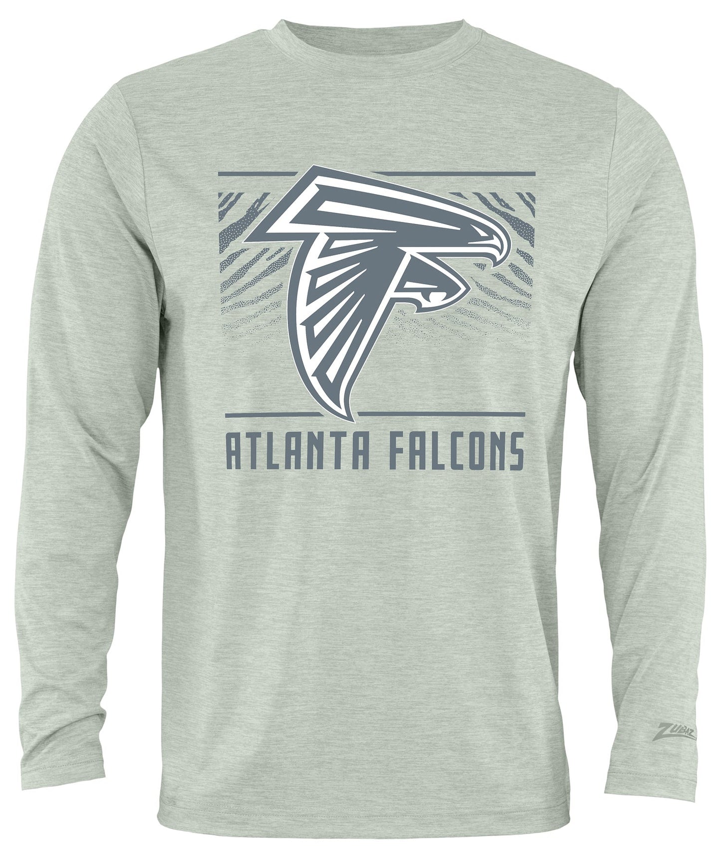 Zubaz NFL Men's Heather Gray Tunnel Tonal Long Sleeve T-Shirt, Atlanta Falcons