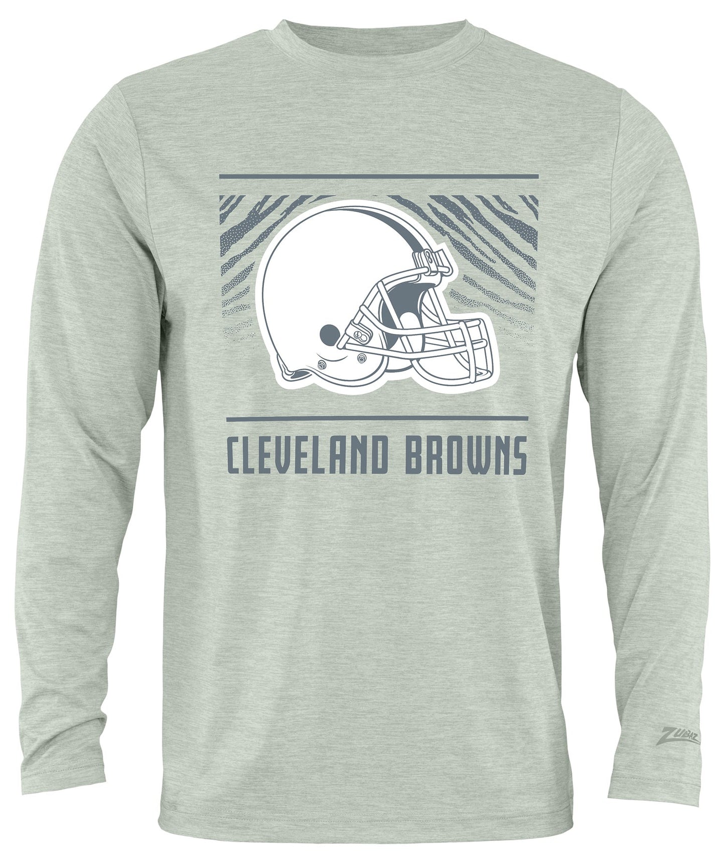 Zubaz NFL Men's Heather Gray Tunnel Tonal Long Sleeve T-Shirt, Cleveland Browns