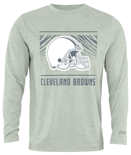 Zubaz NFL Men's Heather Gray Tunnel Tonal Long Sleeve T-Shirt, Cleveland Browns