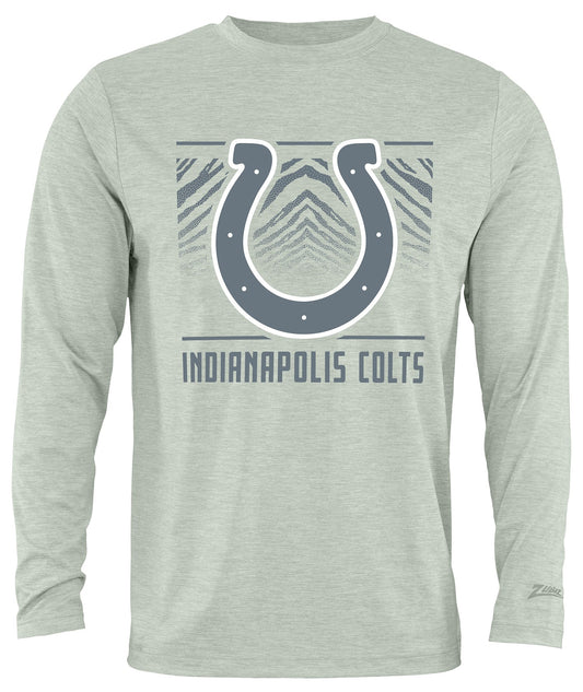 Zubaz NFL Men's Heather Gray Tunnel Tonal Long Sleeve T-Shirt, Indianapolis Colts